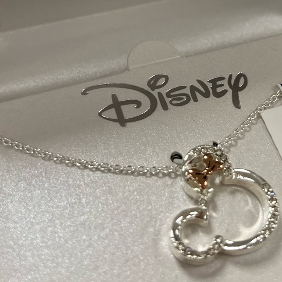 NIB 💎 DISNEY 16” Two-Tone 14k Rose Gold & Fine Silver Plated Crystal - Picture 8 of 8